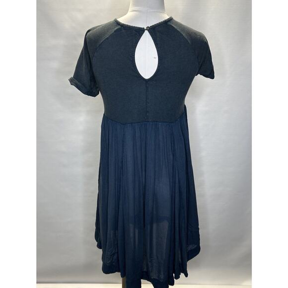 Free People XS Oh So Easy Babydoll Dress Blue Green Embroidered Mirrored Flowy - Picture 3 of 9